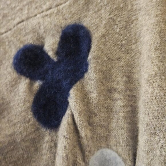 Aaeda boho cute grey cardigan sweater floral Lightweight Grannycore  Fun Soft M - Picture 11 of 11